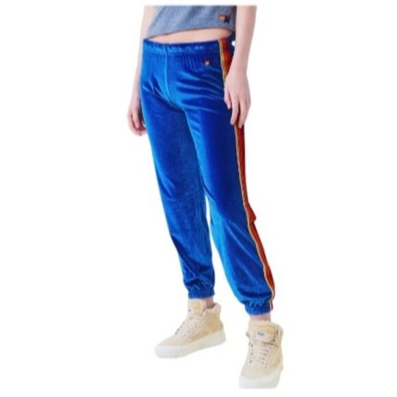 Aviator Nation Classic Velvet Sweatpant Vintage Blue Size S